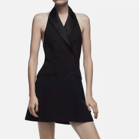 ZARA Black Tuxedo Blazer Dress - Picture 1 of 9